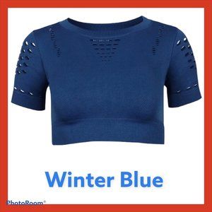 90 Degrees Crop Top Winter Blue NWT